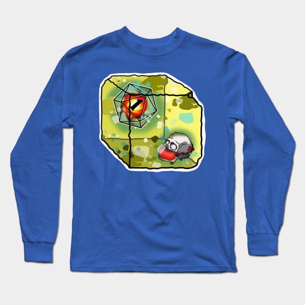 Skull wearing a face mask in a gelatinous cube Long Sleeve T-Shirt by cuisinecat